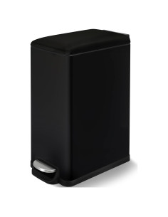 Cubo de Basura Slim Arlopu 50L Acero Inoxidable Negro