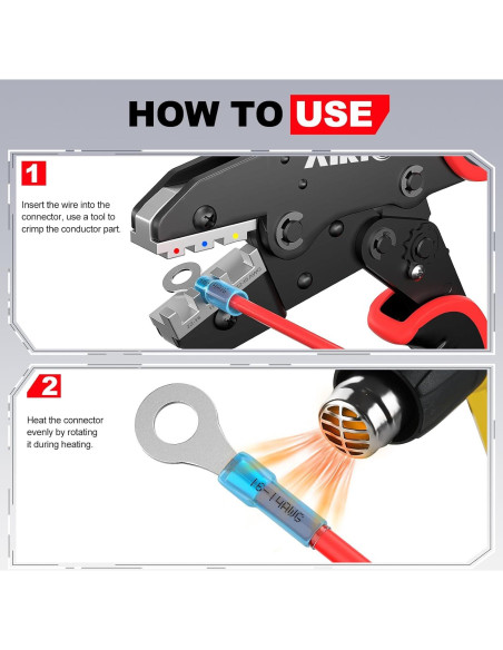 Kit de Conectores Termoretráctiles AIRIC 120 PCS 22-10 AWG