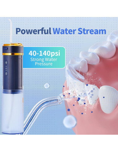 Irrigador Oral Inalámbrico Luckin Smile 250ml 3 Modos Azul