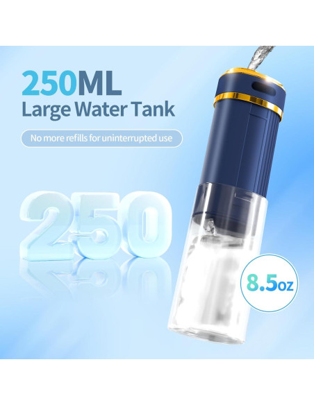Irrigador Oral Inalámbrico Luckin Smile 250ml 3 Modos Azul