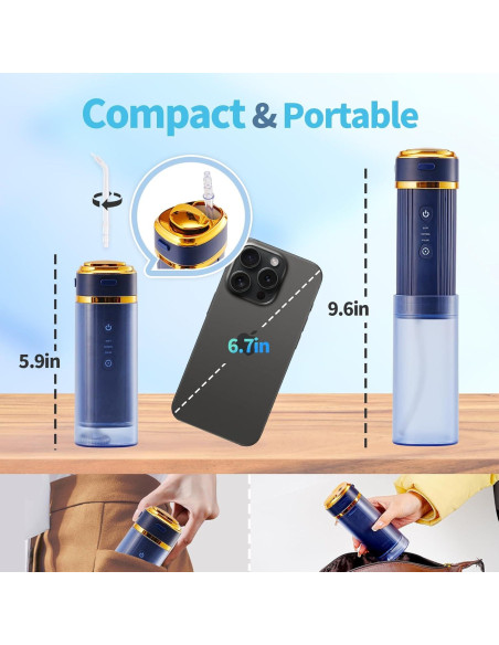 Irrigador Oral Inalámbrico Luckin Smile 250ml 3 Modos Azul