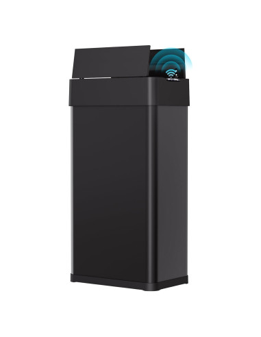 Basurero Automático Arlopu 70L Acero Inoxidable Negro