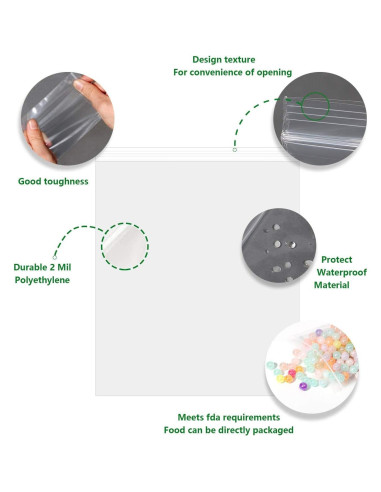 500 Mini Bolsas Plásticas con Cierre RKZCT 5x5 cm Transparentes