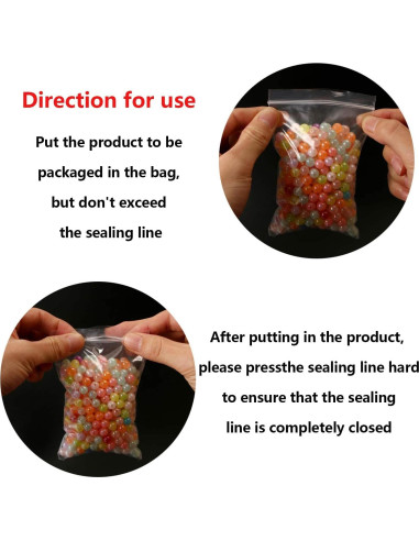 500 Mini Bolsas Plásticas con Cierre RKZCT 5x5 cm Transparentes