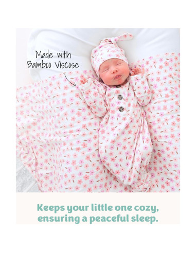 Saco de dormir anudado Caden Lane para recién nacidos 95% Viscosa