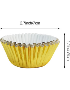 Forros para Cupcakes MEETINGU Brillante Oro 100 Unidades 2