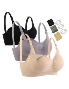 Pack 3 Sujetadores de Lactancia Seitop Sin Costuras - S, M, L, XL