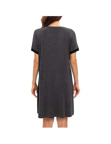 Bata de Mujer SWOMOG con Cremallera y Bolsillos - Gris Profundo