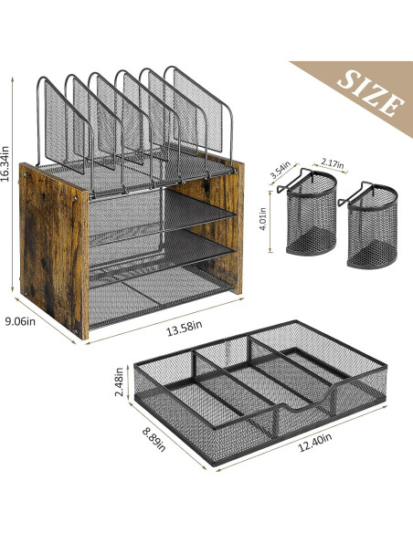 Organizador de Escritorio DAOUTIME con Cajón y 5 Clasificadores