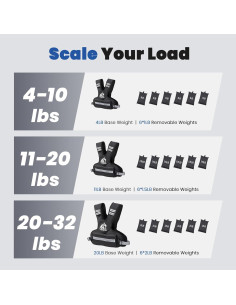 Chaleco con Peso Ajustable LIONSCOOL 1.81-14.51kg Negro 2