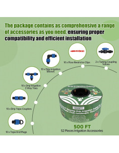 Kit de Riego por Goteo 500FT DarkTank 5/8" PE Reforzado 2