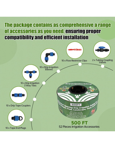 Kit de Riego por Goteo 500FT DarkTank 5/8" PE Reforzado