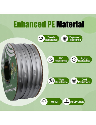 Kit de Riego por Goteo 500FT DarkTank 5/8" PE Reforzado