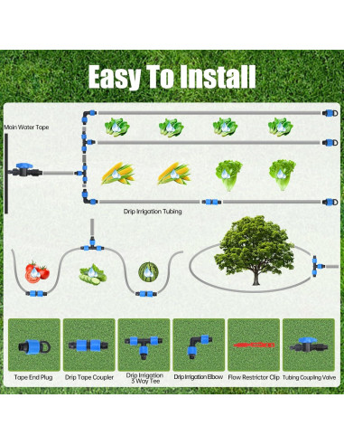 Kit de Riego por Goteo 500FT DarkTank 5/8" PE Reforzado