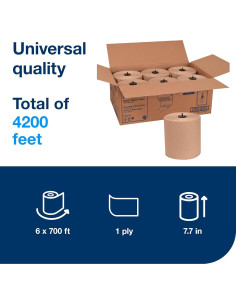 Toallas de Papel Tork Matic H1 Natural 6 Rollos 213.36 m 2