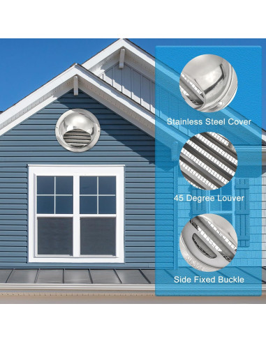 Ventilación Redonda de Soffit PATIKIL 3" Acero Inoxidable