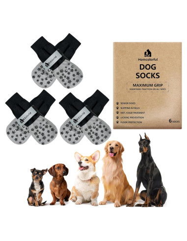 Calcetines Antideslizantes para Perros Homcolorful - Set de 6 M