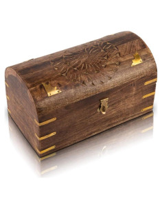 Caja de Joyería Decorativa de Madera Hecha a Mano El Gran Bazar Indio