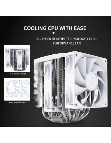 Enfriador de CPU Thermalright Peerless Assassin 120 Digital Blanco, Doble Torre y Ventiladores