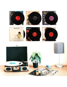 Estante Flotante para Discos de Vinilo SHTCSZBA, 8 Piezas, Acrílico Negro 2