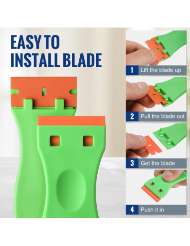 WORKPRO Raspador de Cuchillas de Plástico 3 Piezas 120 Cuchillas