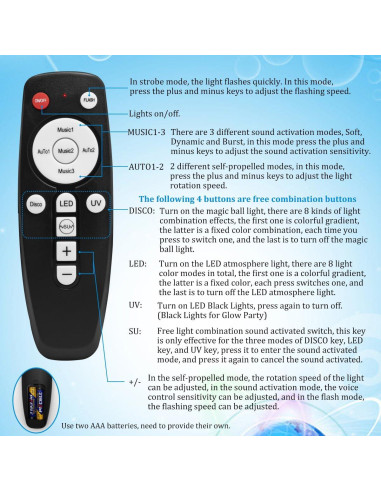 Luces de Fiesta Estroboscópicas Laucnpty con Control Remoto