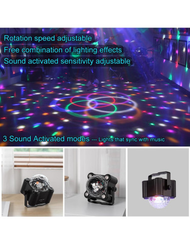 Luces de Fiesta Estroboscópicas Laucnpty con Control Remoto