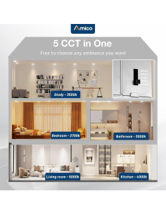 Luz de Techo Empotrada Amico 12W 6" Regulable 5CCT 1050LM 2