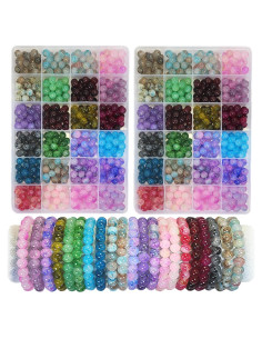 Kit de Pulseras de Cuentas de Vidrio Gaspletu 1200 Piezas 24 Colores