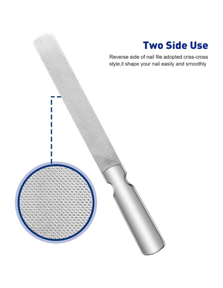 Lima de Uñas de Acero Inoxidable Doble Cara Lobodt 12cm