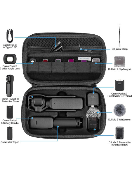 Funda de Almacenamiento SKYREAT para Osmo Pocket 3 - Negro