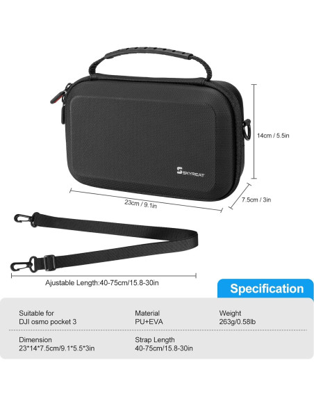 Funda de Almacenamiento SKYREAT para Osmo Pocket 3 - Negro