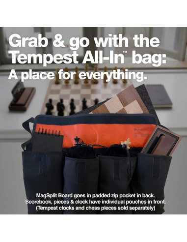 Tablero de Ajedrez Portátil Tempest MagSplit de Madera 49.5cm
