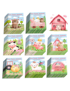 16 Libros para Colorear de Animales de Granja Rosa - Littkeef