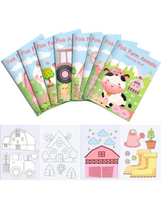 16 Libros para Colorear de Animales de Granja Rosa - Littkeef 2