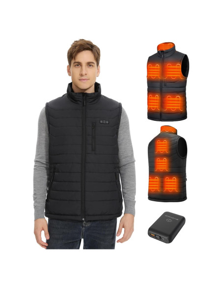Chaleco Térmico Hombre 7.4V 16000mAh Calor Ajustable
