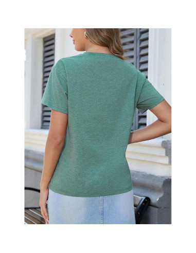 Camiseta de Lactancia Ecavus con Cremallera para Mujeres Verde