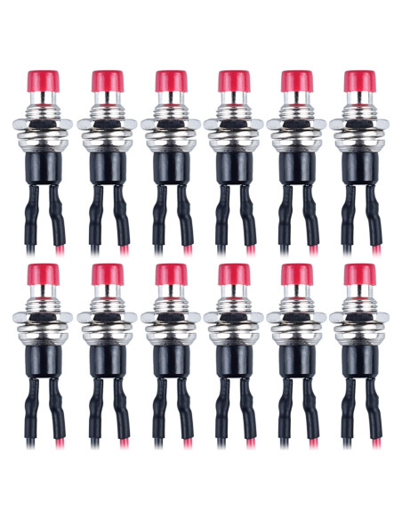 Paquete de 12 Interruptores de Botón Mini DMWD 1A 250VAC