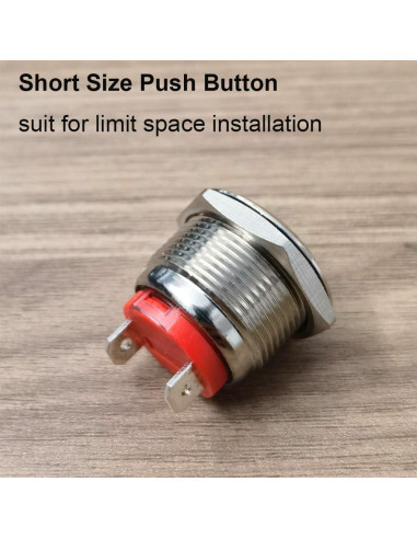 Interruptor de Botón de Presión Gebildet 19mm IP65 Acero Inoxidable