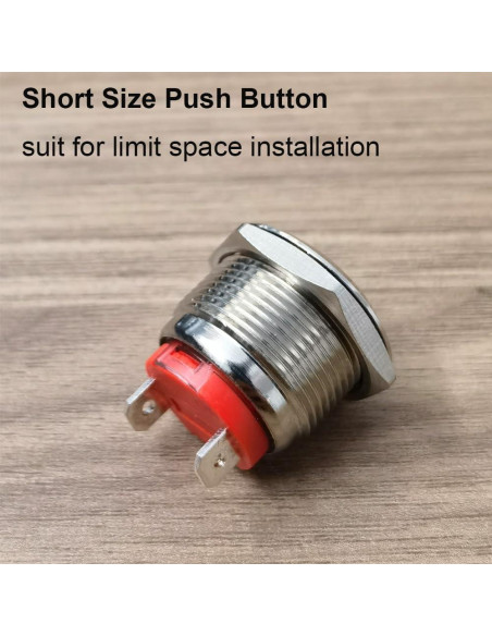 Interruptor de Botón de Presión Gebildet 19mm IP65 Acero Inoxidable