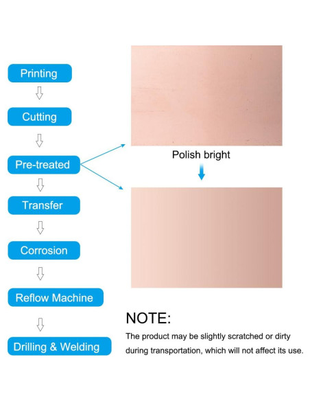 PCB Doble Cara Laminado de Cobre PATIKIL 50x70mm 12 Pcs
