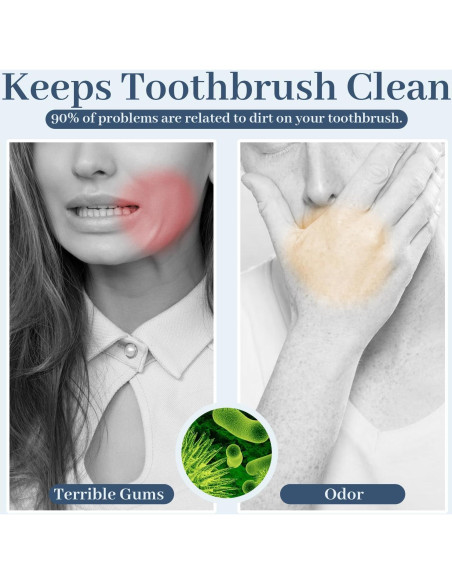 Estuche Limpiador para Cepillos de Dientes MONESAO Azul/Blanco