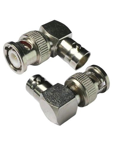 Adaptador BNC ángulo recto Cess - Macho a hembra (paquete de 2)