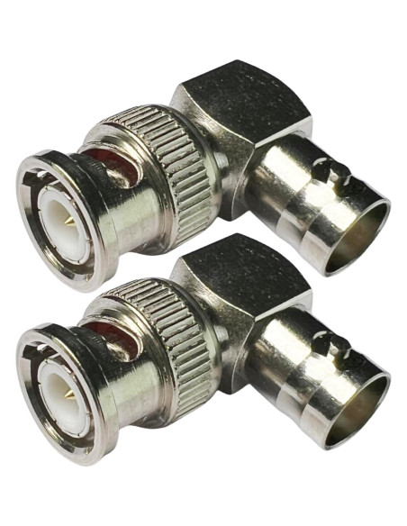 Adaptador BNC ángulo recto Cess - Macho a hembra (paquete de 2)