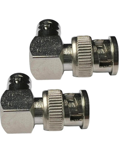 Adaptador BNC ángulo recto Cess - Macho a hembra (paquete de 2)