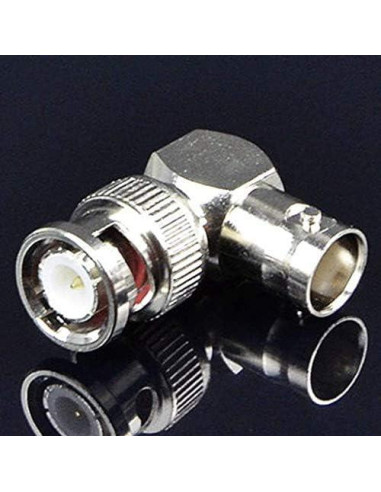 Adaptador BNC ángulo recto Cess - Macho a hembra (paquete de 2)