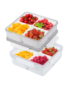 Bandeja de Verduras Dividida Eanpet 2 Pack 20cm 4 Compartimentos