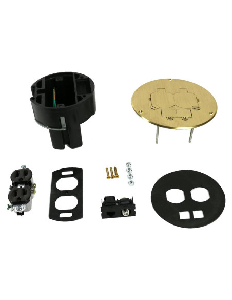 Caja de Piso Dual Wiremold 863DPCOM con Toma 15A y RJ45