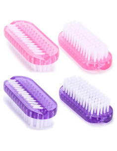 Cepillos de limpieza de uñas Tbestmax 4 unidades rosa y morado