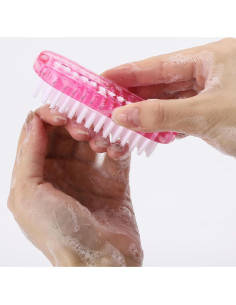 Cepillos de limpieza de uñas Tbestmax 4 unidades rosa y morado 2